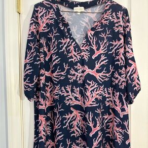 Simply southern top tunic blouse swim coverup size L